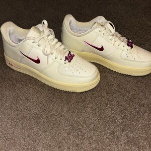 Nike Cream and Magenta Air Sneakers